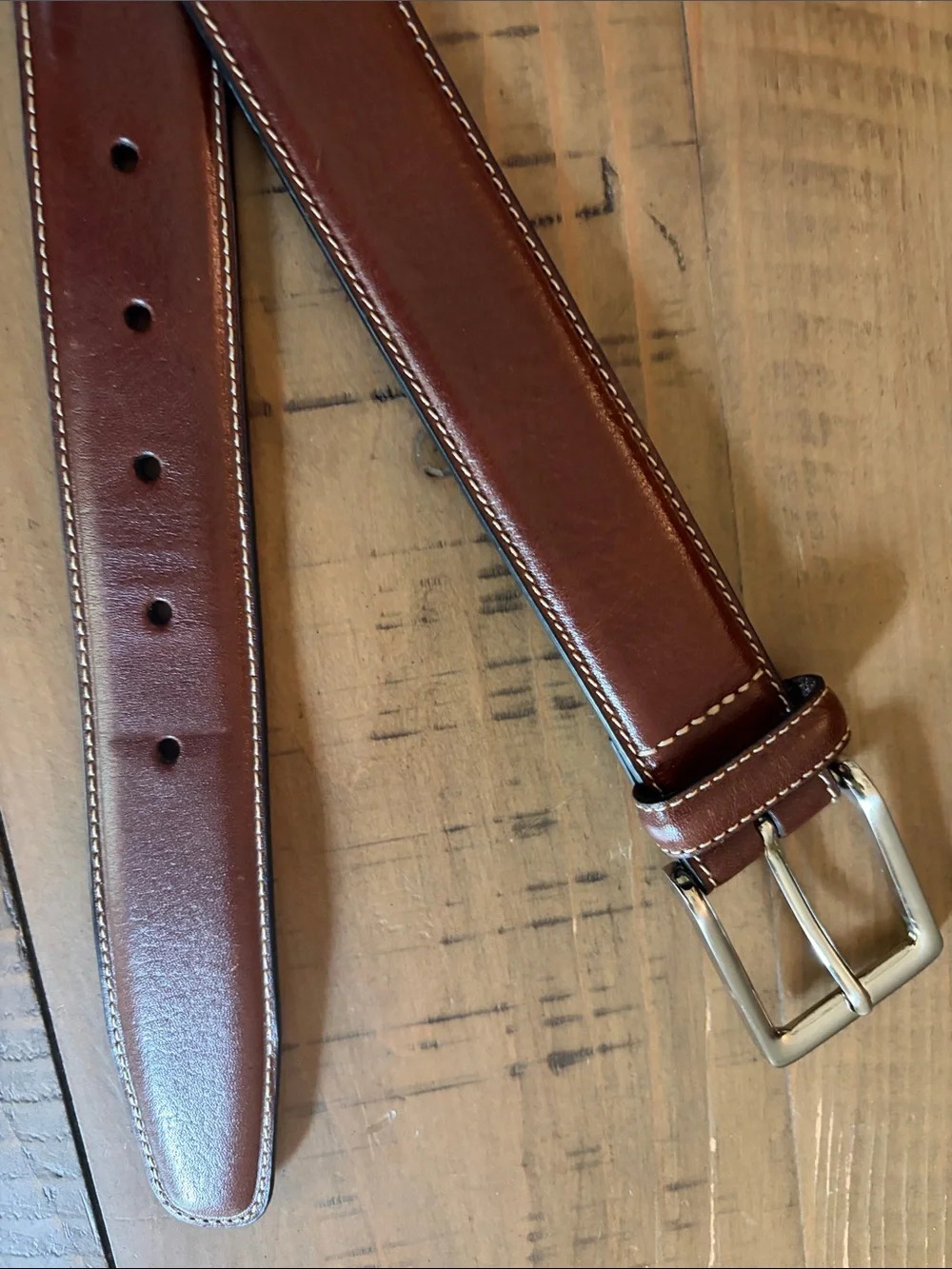 Daniel Cremieux France Full Grain Cowhide Brown  Pebbled Leather Belt Size 40